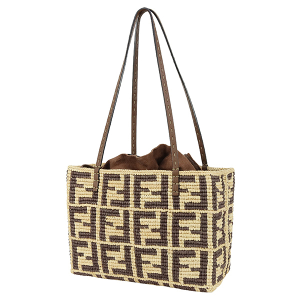 Fendi Rolls Tote Bag Raffia